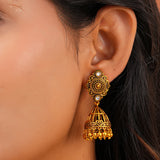 Aaroh - aurelle jhumki earring ( Women Gold Kundan Jhumki )