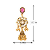 Aaroh - swar dangle earring ( Women Gold Pink Stone Danglers )