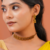 Aaroh - goonj choker necklace set ( Women Gold Choker Necklace Set )