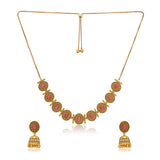 Aaroh - echo halo choker necklace set ( Women Gold Temple Choker Set )