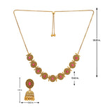 Aaroh - echo halo choker necklace set ( Women Gold Temple Choker Set )
