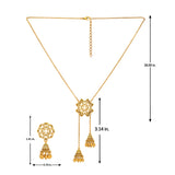 Aaroh - echo bloom short neclace set ( Women Gold Temple Necklace Set )