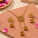 Aaroh - echo bloom short neclace set ( Women Gold Temple Necklace Set )