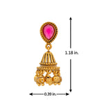 Aaroh - soul echo jhumki earring ( Women Gold Pink Mini Jhumki )