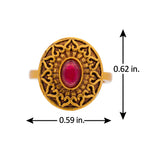 Aaroh - echo halo ring ( Women Gold Pink Stone Ring )