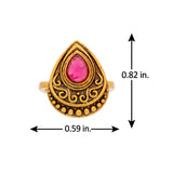 Aaroh -  moonlit chime ring ( Women Gold Teardrop Stone Ring )