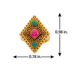 Aaroh -  vela ring ( Women Gold Green Stone Ring )