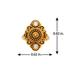 Aaroh -  aurelle ring ( Women Gold Floral Temple Ring )
