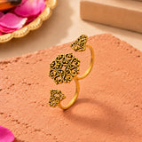 Aaroh -  echo bloom 3 finger ring ( Women Gold Two Finger Ring )