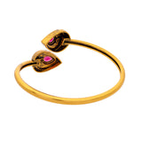 Aaroh -  moonlit chime cuff bracelet ( Women Gold Red Stone Cuff )