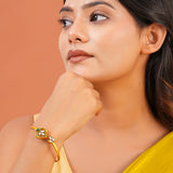 Aaroh - sonance cuff bracelet ( Women Gold Kundan Cuff Bracelet )