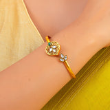 Aaroh - sonance cuff bracelet ( Women Gold Kundan Cuff Bracelet )