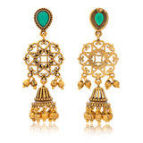 Aaroh - swar dangle earring ( Women Gold Pink Stone Danglers )