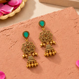 Aaroh - swar dangle earring ( Women Gold Pink Stone Danglers )