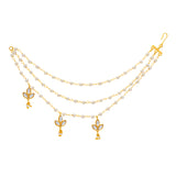 Meher - Mahira Kaanchain Chandbali Earring, Women Gold Kaanchain Chandbali