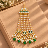 Meher - Begum Pasa, Women Gold Green Kundan Pasa