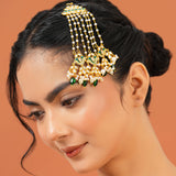 Meher - Begum Pasa, Women Gold Green Kundan Pasa
