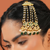 Meher - Begum Pasa, Women Gold Green Kundan Pasa
