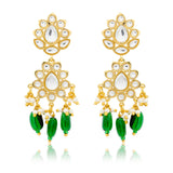 Meher - Sultana Round necklace, Women Gold Green Bridal Set