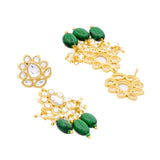 Meher - Sultana Round necklace, Women Gold Green Bridal Set