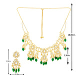 Meher - Sultana Round necklace, Women Gold Green Bridal Set