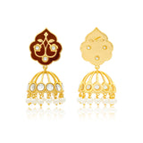 Meher - Gulzar Maroon Jhumki Earring, Women Maroon Gold Jhumkas