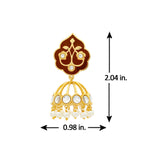 Meher - Gulzar Maroon Jhumki Earring, Women Maroon Gold Jhumkas