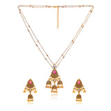 Aaroh - moonlit chime short necklace set ( Women Gold Jhumki Necklace Set )