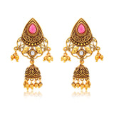 Aaroh - moonlit chime short necklace set ( Women Gold Jhumki Necklace Set )