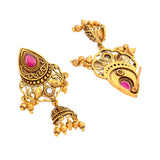 Aaroh - moonlit chime short necklace set ( Women Gold Jhumki Necklace Set )