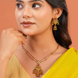 Aaroh - moonlit chime short necklace set ( Women Gold Jhumki Necklace Set )