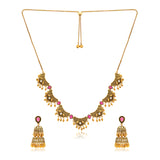 Aaroh - moon echo collar necklace set ( Women Gold Collar Necklace Set )