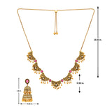 Aaroh - moon echo collar necklace set ( Women Gold Collar Necklace Set )
