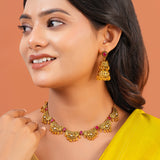 Aaroh - moon echo collar necklace set ( Women Gold Collar Necklace Set )