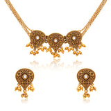 Aaroh - golden tinkle choker necklace set ( Women Gold Kundan Choker Set )