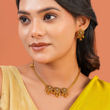 Aaroh - golden tinkle choker necklace set ( Women Gold Kundan Choker Set )