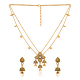 Aaroh - tiny bells short necklace set ( Women Gold Kundan Necklace Set )