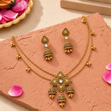 Aaroh - tiny bells short necklace set ( Women Gold Kundan Necklace Set )