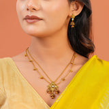 Aaroh - tiny bells short necklace set ( Women Gold Kundan Necklace Set )