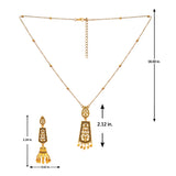 Aaroh - bellchime short necklace set ( Women Gold Temple Pendant Set )
