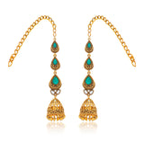 Aaroh - mystic chime jhumki earring ( Women Gold Kaan Chain Jhumki )
