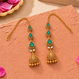 Aaroh - mystic chime jhumki earring ( Women Gold Kaan Chain Jhumki )