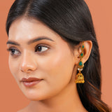 Aaroh - mystic chime jhumki earring ( Women Gold Kaan Chain Jhumki )