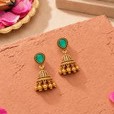 Aaroh - soul echo jhumki earring ( Women Gold Pink Mini Jhumki )
