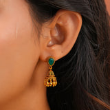 Aaroh - soul echo jhumki earring ( Women Gold Pink Mini Jhumki )