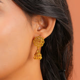 Aaroh -  echo bloom jhumki earring ( Women Gold Floral Jhumki )