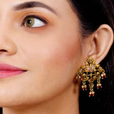 Arabian Nights Antique Oxidized Golden Brass Earrings