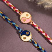 Cosmic Yin-Yang Designer Brass Rakhi For Brother