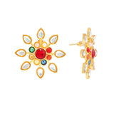 Navratna Surya Kundan Stud Earrings