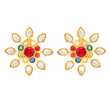 Navratna Surya Kundan Stud Earrings